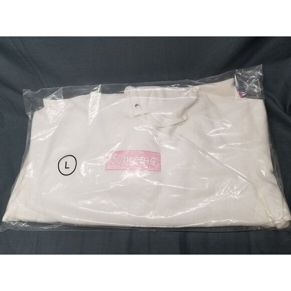 Supreme Box Logo Hooded Sweatshirt (FW25) White Pink Size Large BRAND NEW - Picture 1 of 4